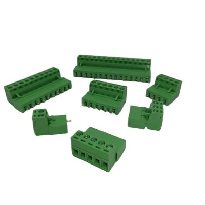 China Wire Connecting 5.00 Pin Connector Green Color Pluggable 5.08 Screw Flange PCB Terminal Block Straight Type en venta