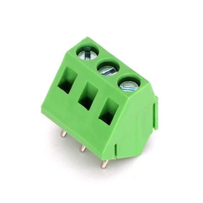 China Wire Connecting 2 3 Way 5.08mm Pitch 45 Degree Angled PCB Single Screw Deck Terminal Block With Tin Plated Screw Connection à venda