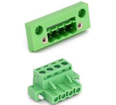 China Auomation Device Equipment 5.08mm Pitch 16A Panel Mounted Pluggable Male And Female Terminal Block Te koop