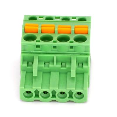 China Electrical Device Autamation Equipment 5.08mm Pitch 16A 2 3 4 5 6 7 8 9 10 11 11 12 13 14 15 16 Pole Spring Clamp Pluggable Terminal Blocks en venta