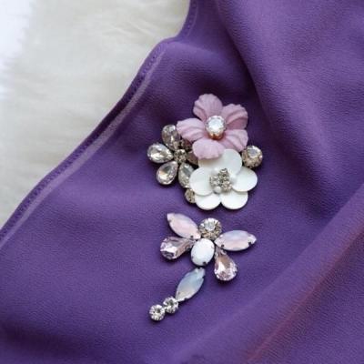 China Beautiful Chiffon Gift Scarf For Girlfriend Handmade Crystal Flower Chiffon Scarves Hijab for sale