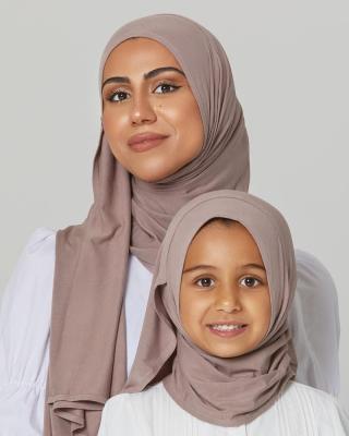 China Muslim Women Hijab Latest Parent-Child Fashion Design Hijab 4 Ways Cotton Tank Top Scarf Solid Color Instant Stretch Shawls for sale