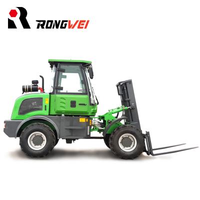 China Chinese Hotels Brand Hot Sale 4WD All Ton Off Road Mini Rough Terrain Forklift 3 Terrain Forklift 4x4 for sale