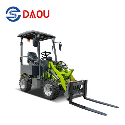 China Qingzhou manufacturer 4wd electric mini radlader front end wheel rear end loader with paddle fork for sale