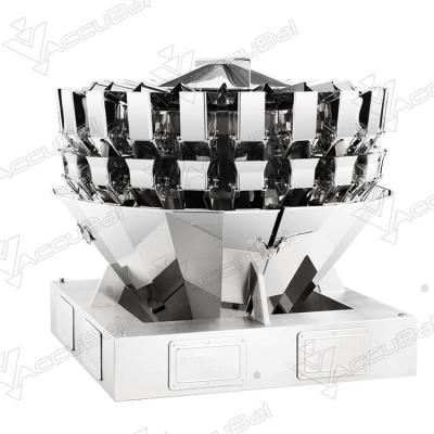 China 20/24/30/32 head multihead food weigher for mixing snacks, nuts, frozen food, chips, fish, automatic weigher for sale