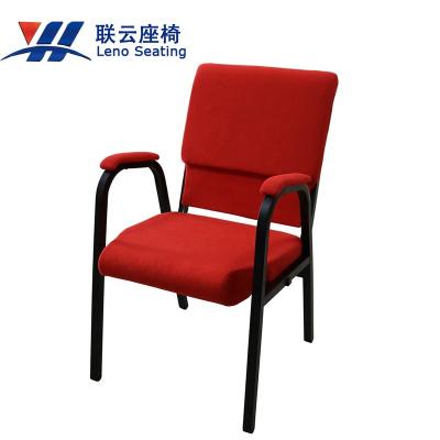 China Hotel Furniture Interlocking Church Chairs Church Priest Chairs With Armrest for sale