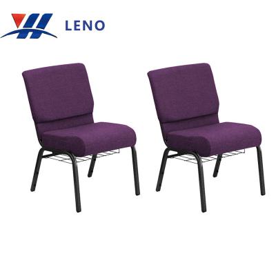 China Auditorium Prayer Interlocking Church Chairs For Muslim Price Purple Red Rental Stack Church Chair for sale