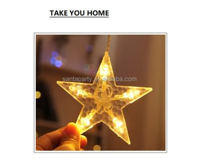 China 2022 New Style Holiday Decoration Star Moon Indoor Outdoor Curtain Curtain Light Fairy Led Curtain String Lights for sale