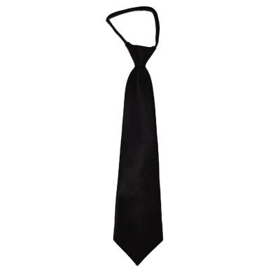 China Mens Ties Black Tie Polyester Adjustable Tie With Zipper On Backside Easy To Mens Ties for sale