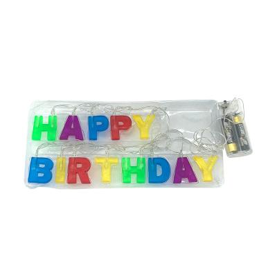 China Indoor Colorful Letters Lighting Decoration Happy Birthday With Warm White Garland Lights Or Customized Lights OEM Birthday Party Decorations for sale