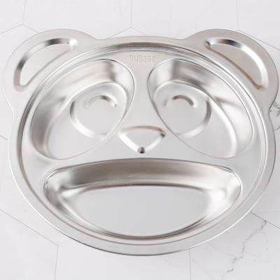 China Dinner Plate Child Dish 18/10 Stainless Steel New Durable 304 Cartoon Separate Metal Customized Irregular Engraving for sale