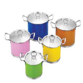 China Feature Stainless Steel Eco - Friendly Sustainable Low Induction Non Stick Colored Cookware Sets for sale