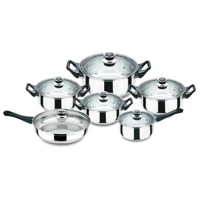 China Sustainable Home Use 12pcs Stainless Steel Cookware Sets Kitchenware Cooking Pot for sale