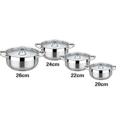 China 8 Pcs Stainless Steel Cookware Sustainable Casserole Cooking Pot Set Soup Pot Set With Steel Cover for sale