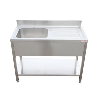 China With Faucet Commercial Free Standing Restaurant Single Bowl With Drainer Stainless Steel Kitchen Sink for sale