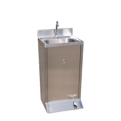 China Custom Stainless Steel Hand Wash Commercial Foot Operated Medical Foot Operated Portable Sink for sale