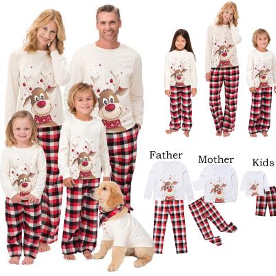 China QUICK DRY Deer Family Cartoon Christmas Matching Pajamas Set Christmas Sleepwear for sale