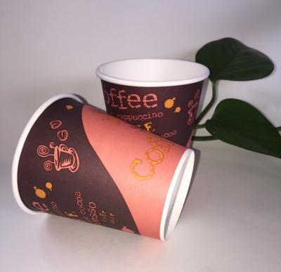 China Single Wall Logo Printing Chinese Coffee Paper Cup OEM Customer Hot Espresso Cappuccino Latte Coffee Paper Cup for sale