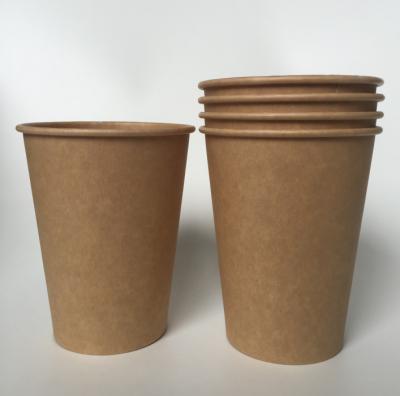 China OEM Disposable Good Quality Customer Logo Color Kraft Paper Single Wall Cup 16OZ for sale