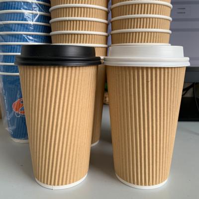 China Disposable Ripple Disposable Wallpaper Cup 8oz, 10oz, 12oz, 16oz, 20oz Paper Cups Coffee Mugs Hot Hot Drink Cups for sale