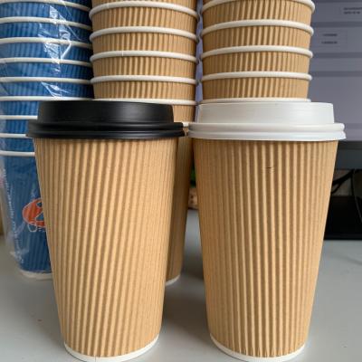 China Disposable Ripple Wallpaper Cup 8oz, 10oz, 12oz, 16oz, Hot Coffee Cups 20oz Paper Cups Ripple Wallpaper Cups for sale