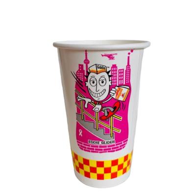 China Double PE 16oz Cold Paper Cup Juice Beer Milk Disposable Cold Cups Drink Drinking Paper Cup for sale