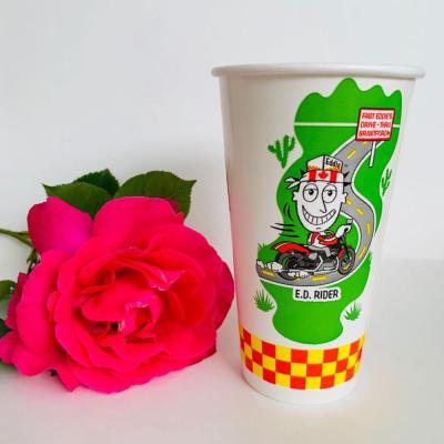 China Disposable 20oz Double PE Cold Cups Waterproof Milk Paper Cold Drink Beer Juice Liner Drinking Paper Cold Cup for sale