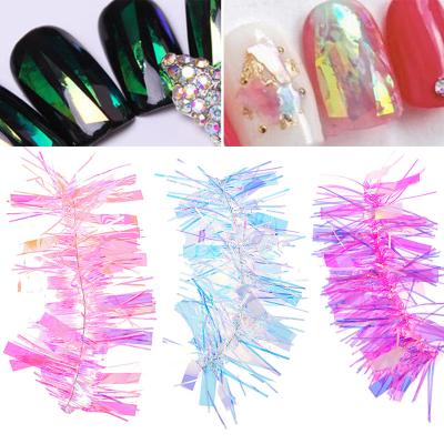 China Net Line Nail Decor Adesivo De Unha Aurora Glass Paper Gold Silver Nail Foils Nail Art Decoration DIY Manicure Strips 14.5cm*7.5cm/pc for sale