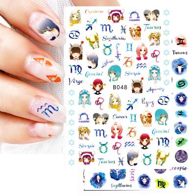 China Easy Apply New Japanese Style Nail Sticker 12 Constellation Popular Plastic Story Beautiful CIA Nail Stickers Fashion For Nail Decoration for sale