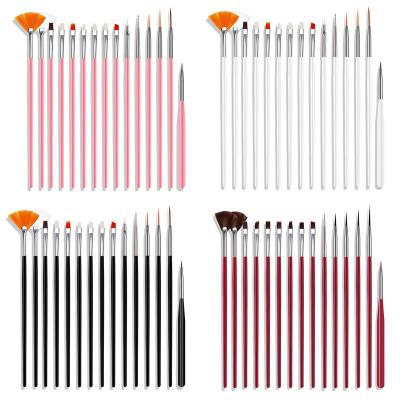 China Beauty Painting Tools Set Plastic Gel Brush Set Plastic Gel Brush Handle Acrylic Nail Gel Polish Painting Drawing Brushes For Nails Art Manicure Tools for sale