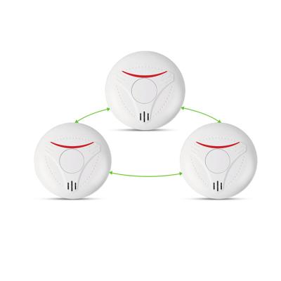 China Linked RF 433 Smoke Detector Wireless Remote Control 10 Years Lifetime Built In Scottish Settlement Lithium Battery Operated New for sale