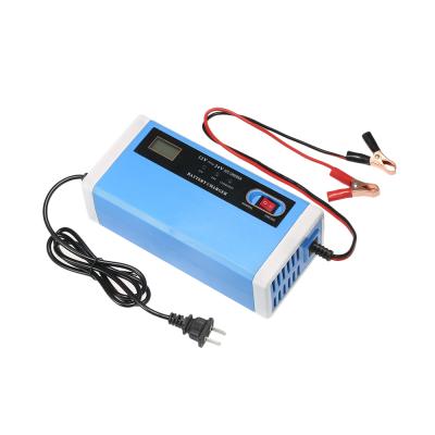 China Electric Motorcycle 12V 24V 10A Car Battery Charger Power Charging Intelligent Type 3 Stages LCD Repair Auto Dry Wet Lead Acid Batteries 100AH for sale