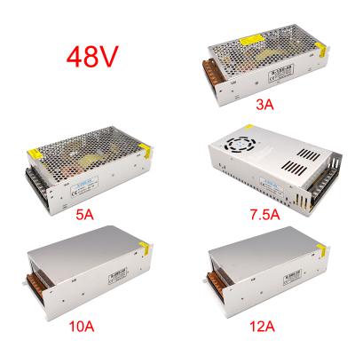 China Low Power Consumption AC DC 24 48 Volt Changeover Power Supply 220V To 24V 1A 2A 3A 5A 10A 20A Lighting Transformers 48V SMPS Adapter Driver For LED for sale