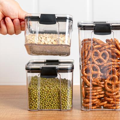 China Wholesale New Freshness Preservation Square Box Kitchen Grain Storage Tank Dried Fruit Snacks Transparent Sealed Fresh-keeping Storage Tank for sale