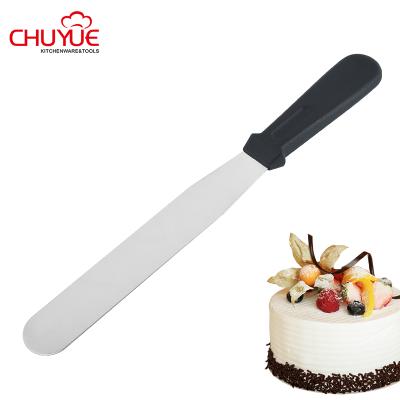 China Sustainable Stainless Steel Baking Tools Icing Angled Spatula Cream Butter Cake Spatula Cake Spatula With Plastic Handle for sale