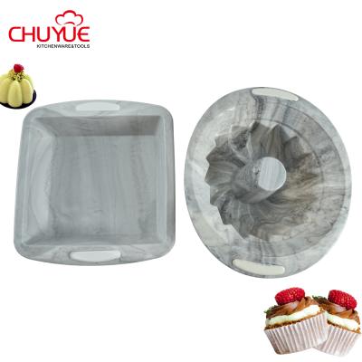 China Last Viable Marble Texture Silicone Mousse Cake Mold for sale