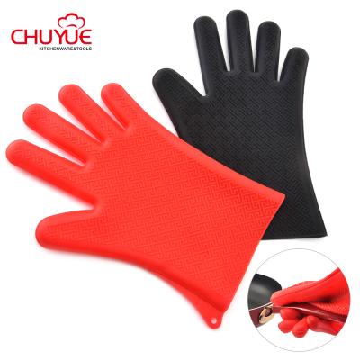 China Contemporary Custom Heat Resistant Kitchen Oven Mitt Finger Protector Silicone Microwave Gloves for sale