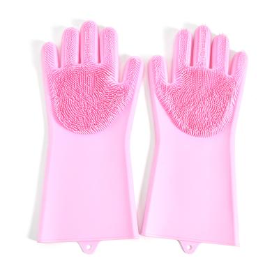 China Thick Heat-Resistent Wholesale Maid Oven Mitts Dish Wash Magic Silicone Printed Reusable Glove for sale