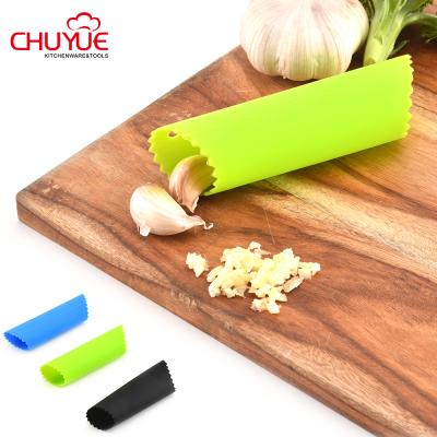 China Kitchen Tool Viable Factory BSCI Silicone Flexible Rolling Garlic Peeler, for sale