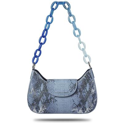 China New PORTABLE PU leather shoulder bags clutch purse women luxury faux sequined snake design fashion designer purses and handbags for sale