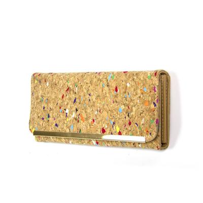 China Cork Natural RFID Blocking Clutch Bifold Long Cork Wallet Cork Wallet Women Wallet Colorful Vegan Gifts for sale