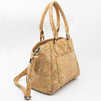 China Fashion new arrival embroidery design natural cork shoulder bag tote women handbag with three straps for sale