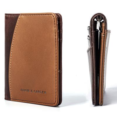 China New Design PU Leather Men's Money Clip RFID Wallet Real Leather Custom Slim Men's Travel Bifold Wallet With Clip for sale