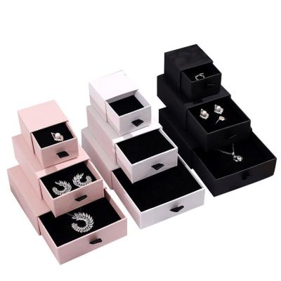 China Beautiful Jewelry Biodegradable Custom Paper Ring Box Luxury Drawer Box Paper For Gift for sale