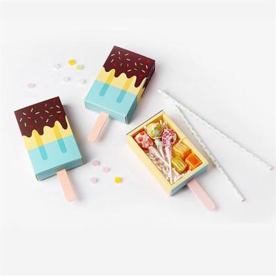 China Biodegradable Creative Design Ice Cream Shape Wedding Candy Packaging Gift and Party Paper Box for sale