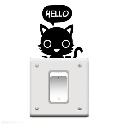 China Waterproof+Eco-friendly DIY Switch Decal Funny Cute Animal Black Animals Wall Stickers Home Bedroom Kids Room Sticker for sale