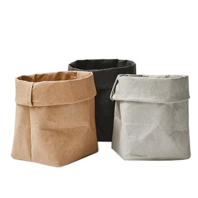 China Recycled Materials Kraft Paper Bag Paper Storage Plant Recyclable Washable Cellulose Bag for sale