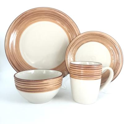 China Wholesale New Popular Disposable Dinnerware Made In China 16pcs Hotel Dinnerware Set Ceramic Dish Set for sale