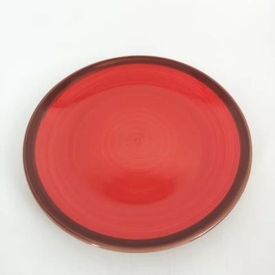 China 2022 newest disposable ceramic dishes set noric red painting restaurants dishes set wholesale tableware for sale