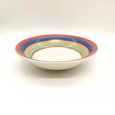 China Disposable Ceramic Nesting Bowls Decorative Stoneware Porcelain Custom Printed Ceramic Plates And Bowls for sale